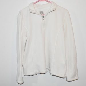 Bass pullover white quarter zip up